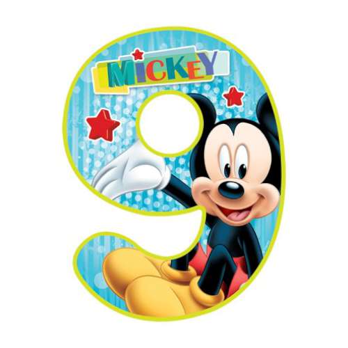 Mickey Mouse Number 9 Edible Icing Image - Click Image to Close